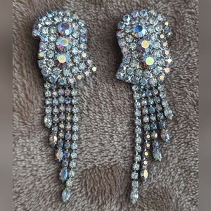 Vintage rhinestone clip earrings